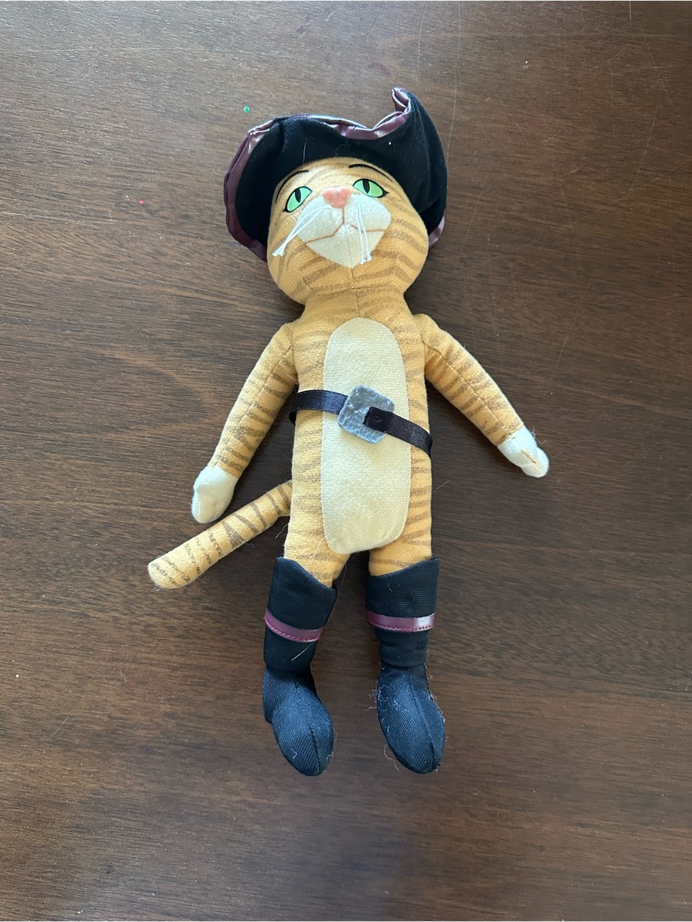 Plush Orange Tabby Cat Toy with Black Boots and Hat - Soft Pet Plush